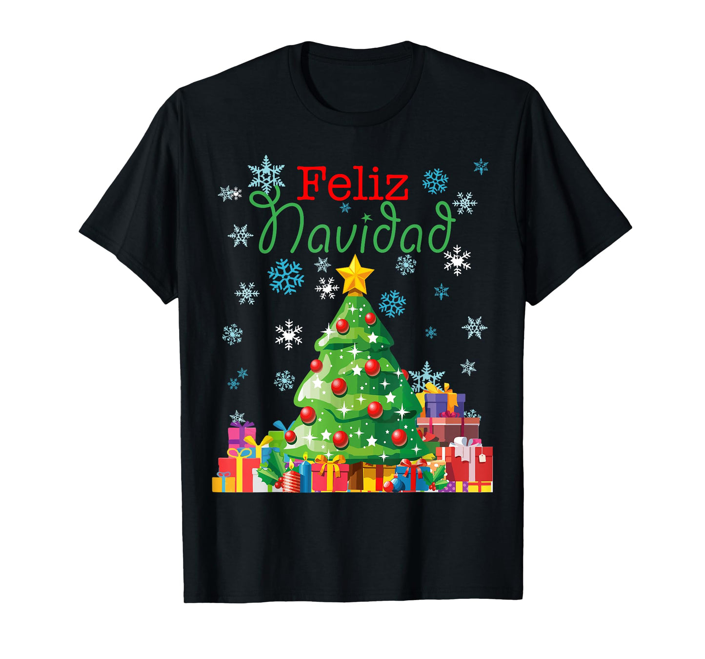 Cute Feliz Navidad Christmas Tree T-Shirt