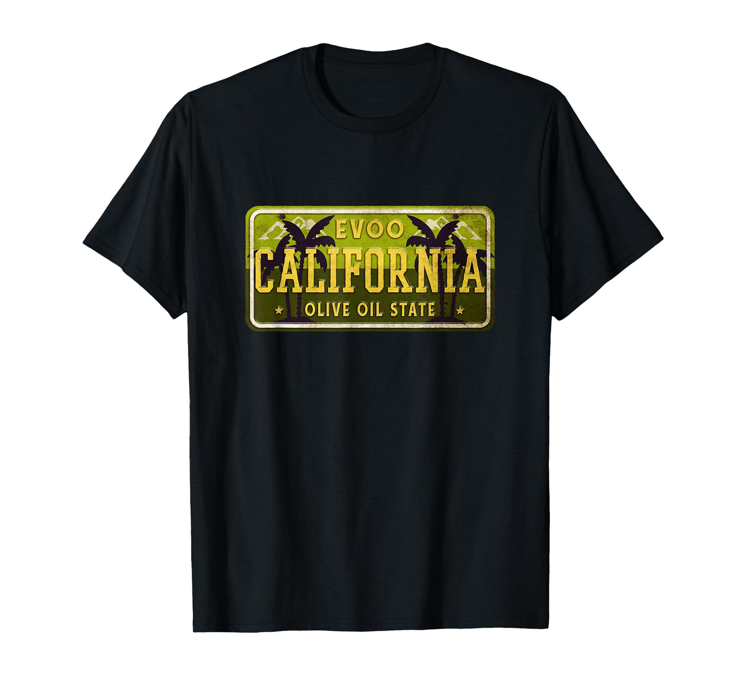 Cool California License Plate EVOO Olive Oil State T-Shirt
