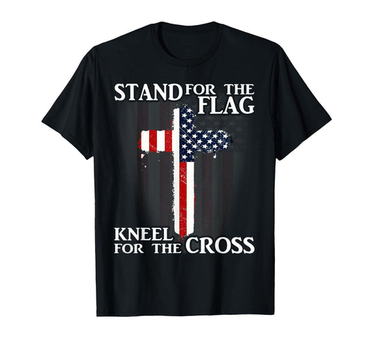 American Flag USA Kneel For The Cross Patriotic Veteran T-Shirt