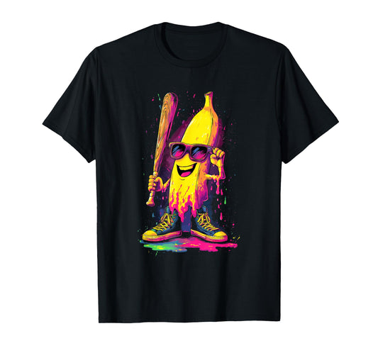 Banana Funny Baseball Drip Kids Youth Boys Girls T-Shirt