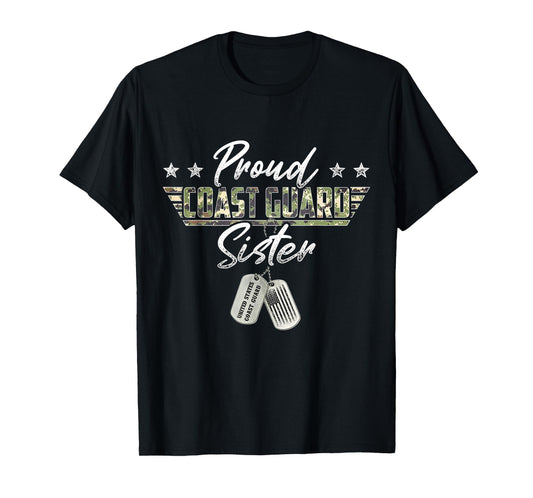 Proud Coast Guard Sister American Military Gifts T-Shirt