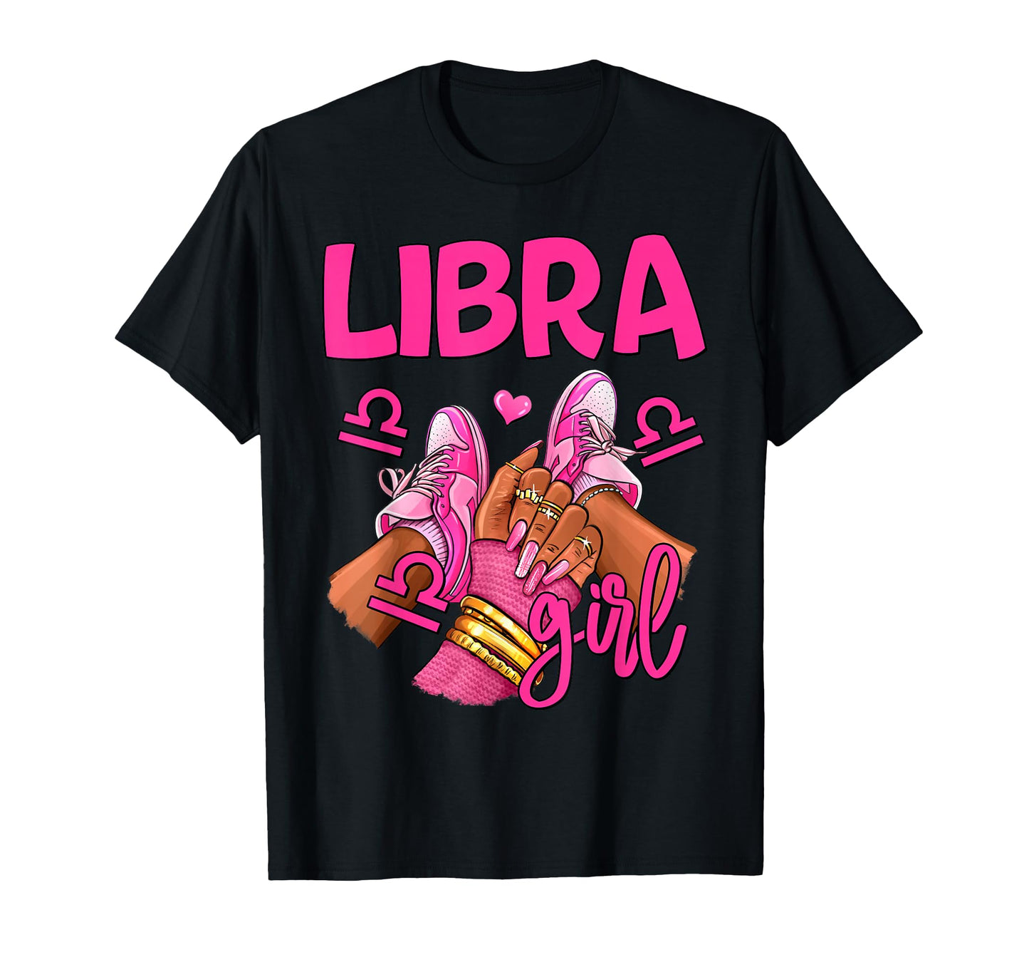 Libra Girl Birthday Queen Women Sneakers Zodiac Sign T-Shirt