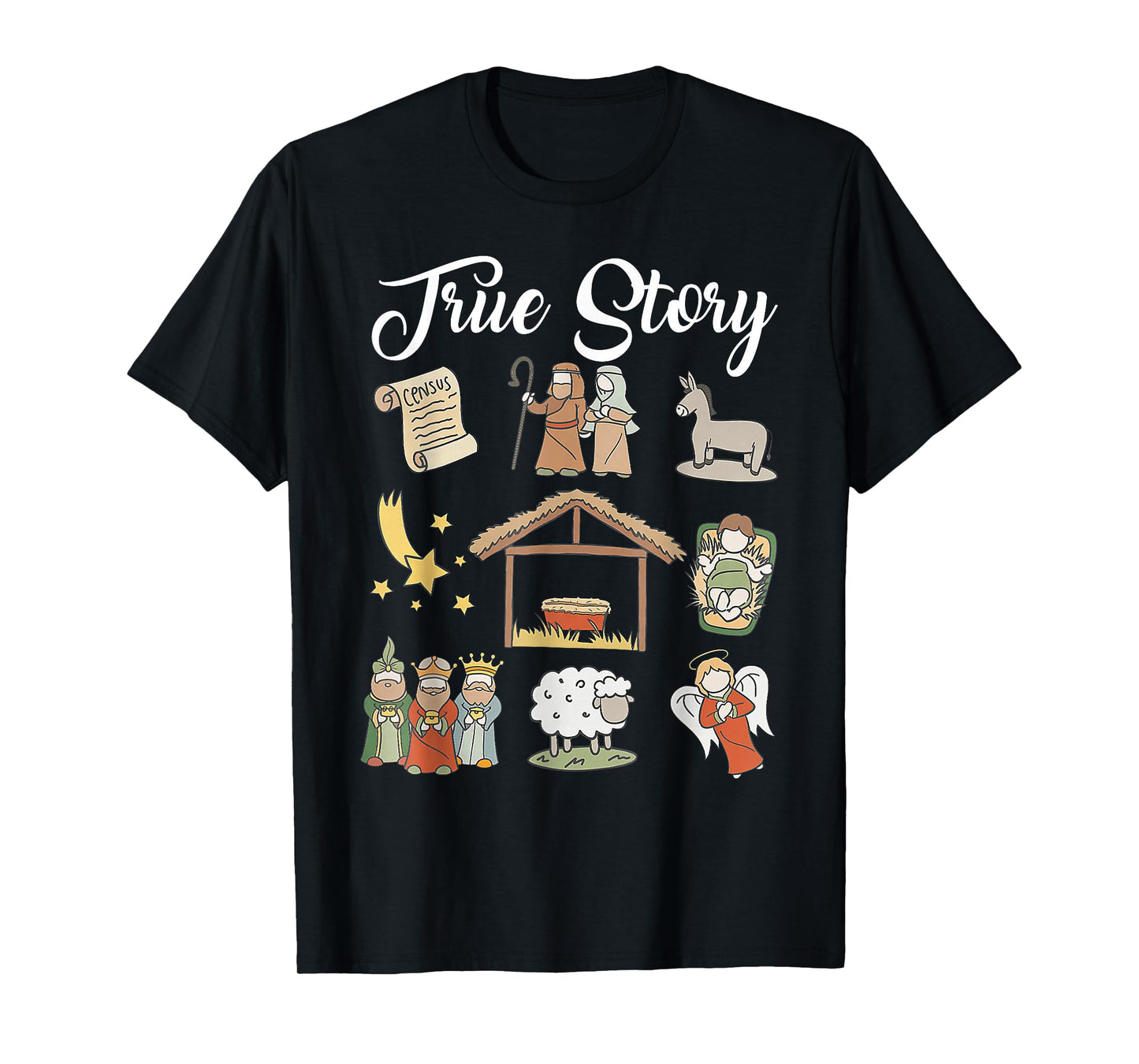 True Story Xmas Christmas Baby Christian Nativity Scene T-Shirt