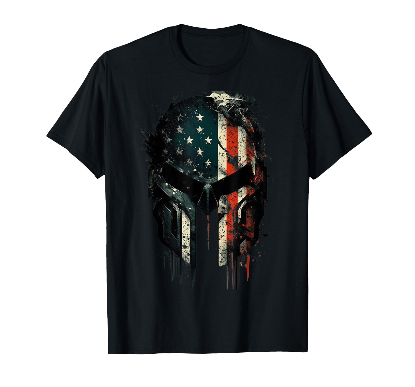 American Spartan Reaper Themed USA Flag National Pride Women Men T-Shirt
