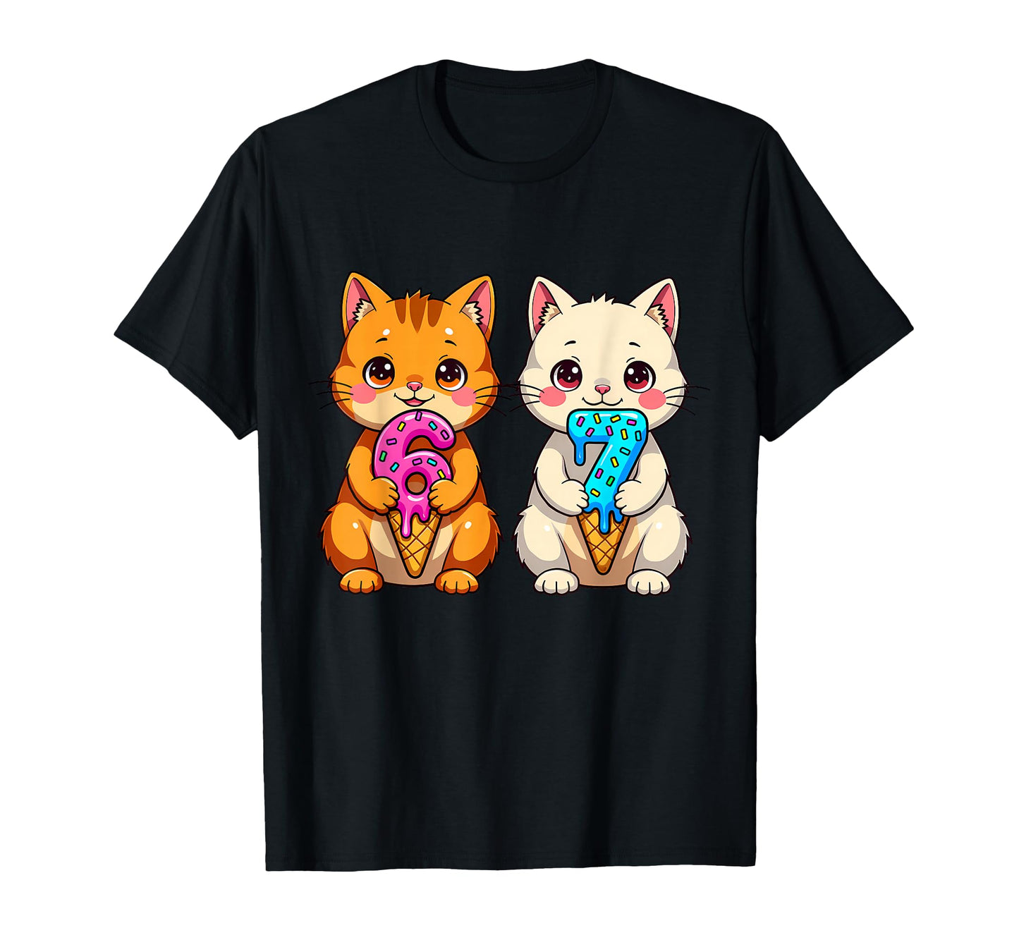Cute Kawaii Cats Neko 67 Drip Meme Funny Six Seven T-Shirt