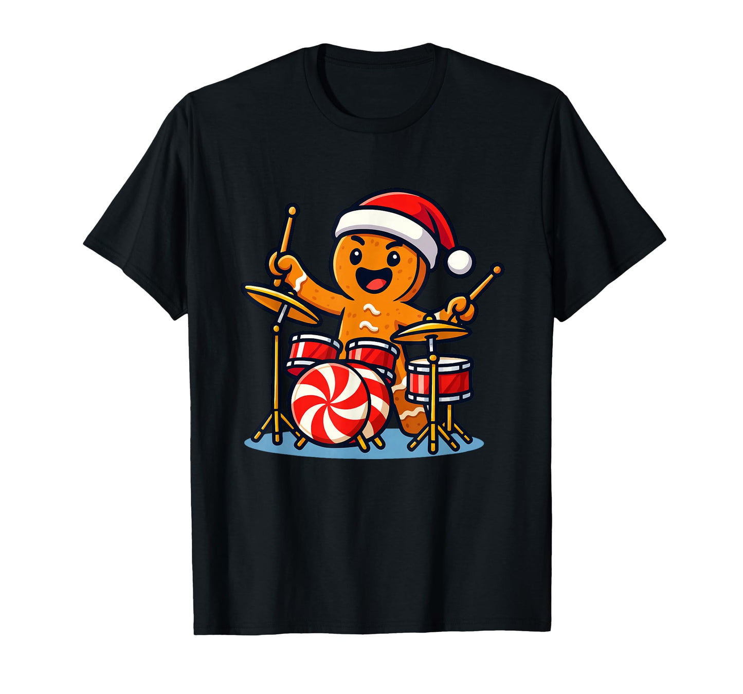 Gingerbread Man Playing Drums T-Shirt