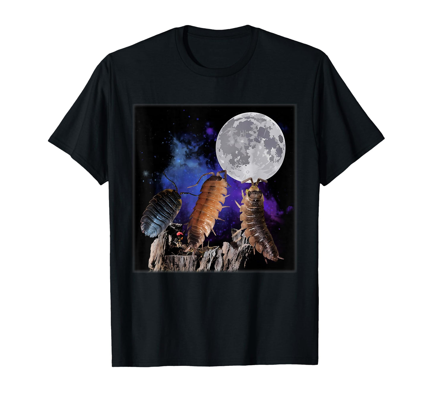 Vintage Three Isopods Howling at The Moon Insect Entomology T-Shirt