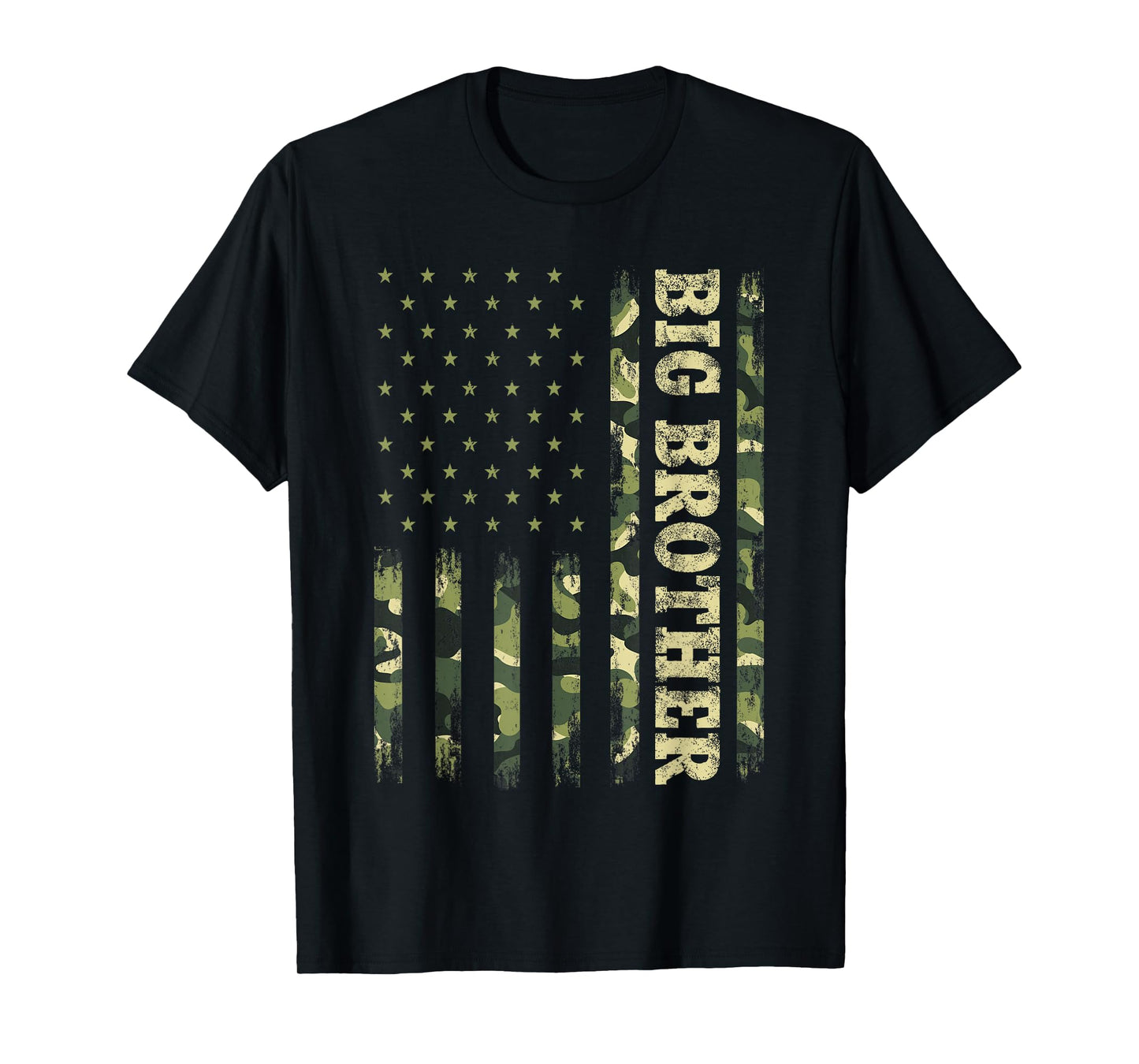 Fathers Day Shirt Bro, Big Brother Camouflage American Flag T-Shirt