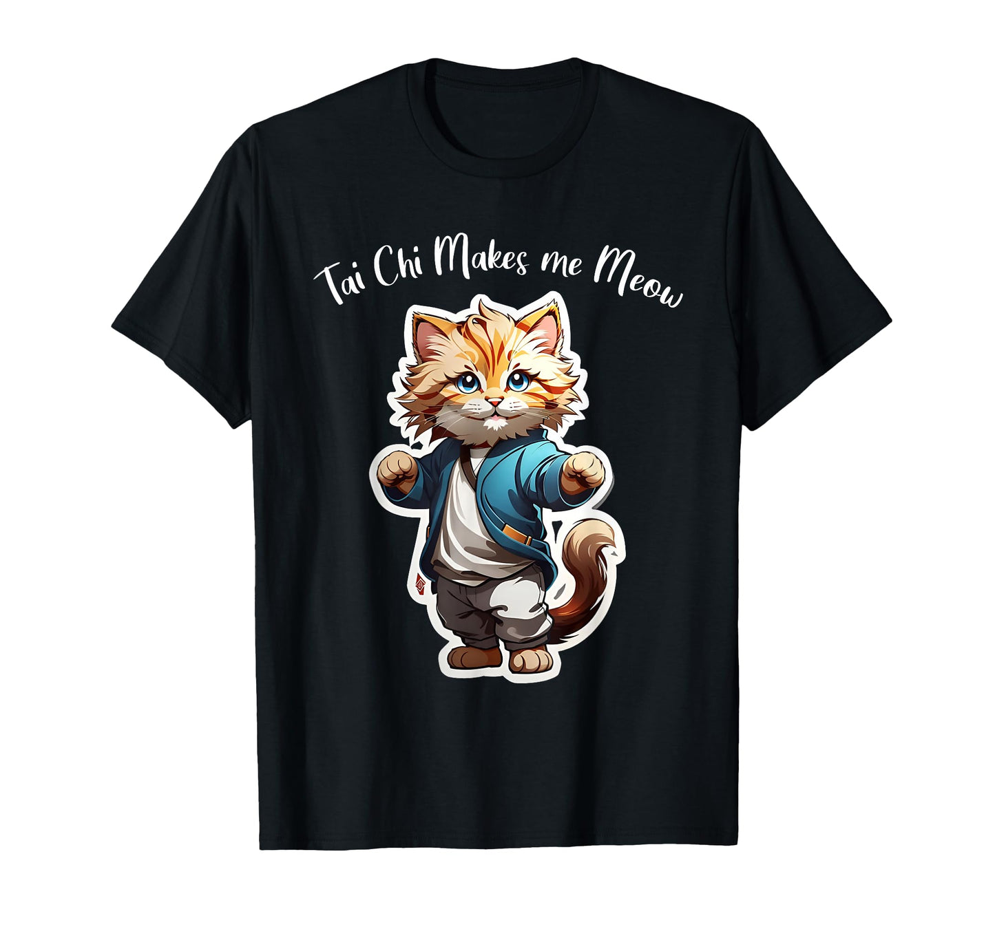 Cat Tai Chi makes me Meow, funny Kitten, Ying Yang Balance T-Shirt