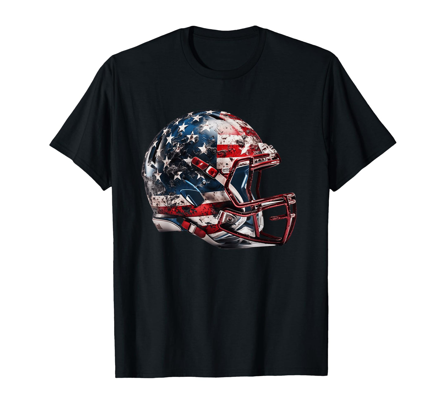 American Football Helmet Us Flag T-Shirt