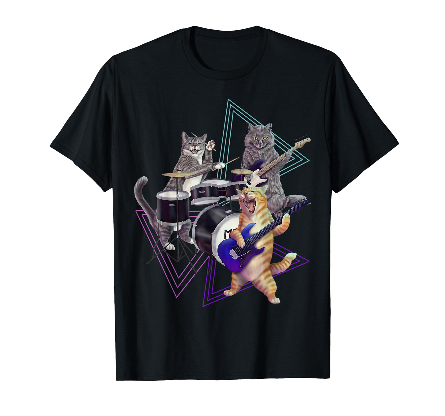 Cat band - Rock kitties on bass, guitar, and drum set T-Shirt