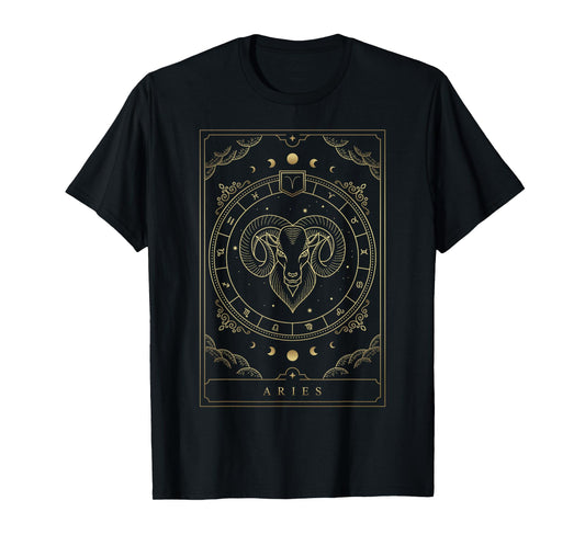 Aries Horoscope and Zodiac Constellation Symbol T-Shirt