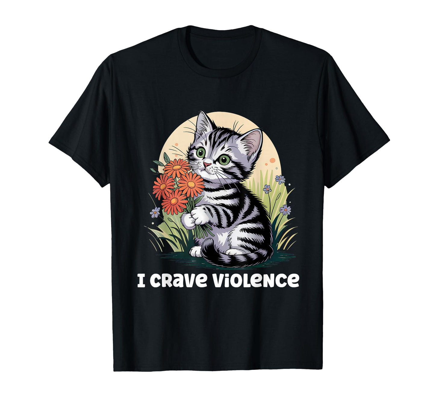 I Crave Violence Funny Cat Meme T-Shirt