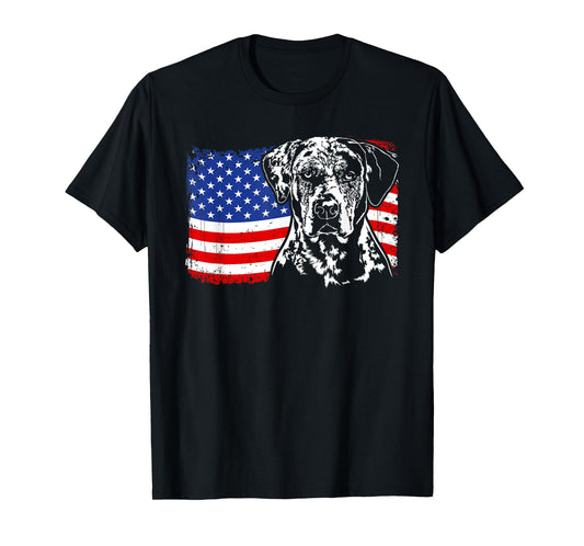 Proud Catahoula Leopard Dog American Flag patriotic dog gift T-Shirt