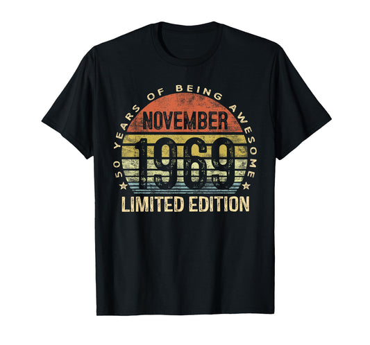 Born November 1969 Limited Edition Bday Gifts 50th Birthday T-Shirt