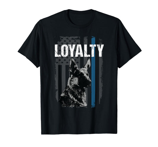 Police K9 Unit Dog Tshirt Loyalty Thin Blue Line Flag Men Women Kids T-Shirt