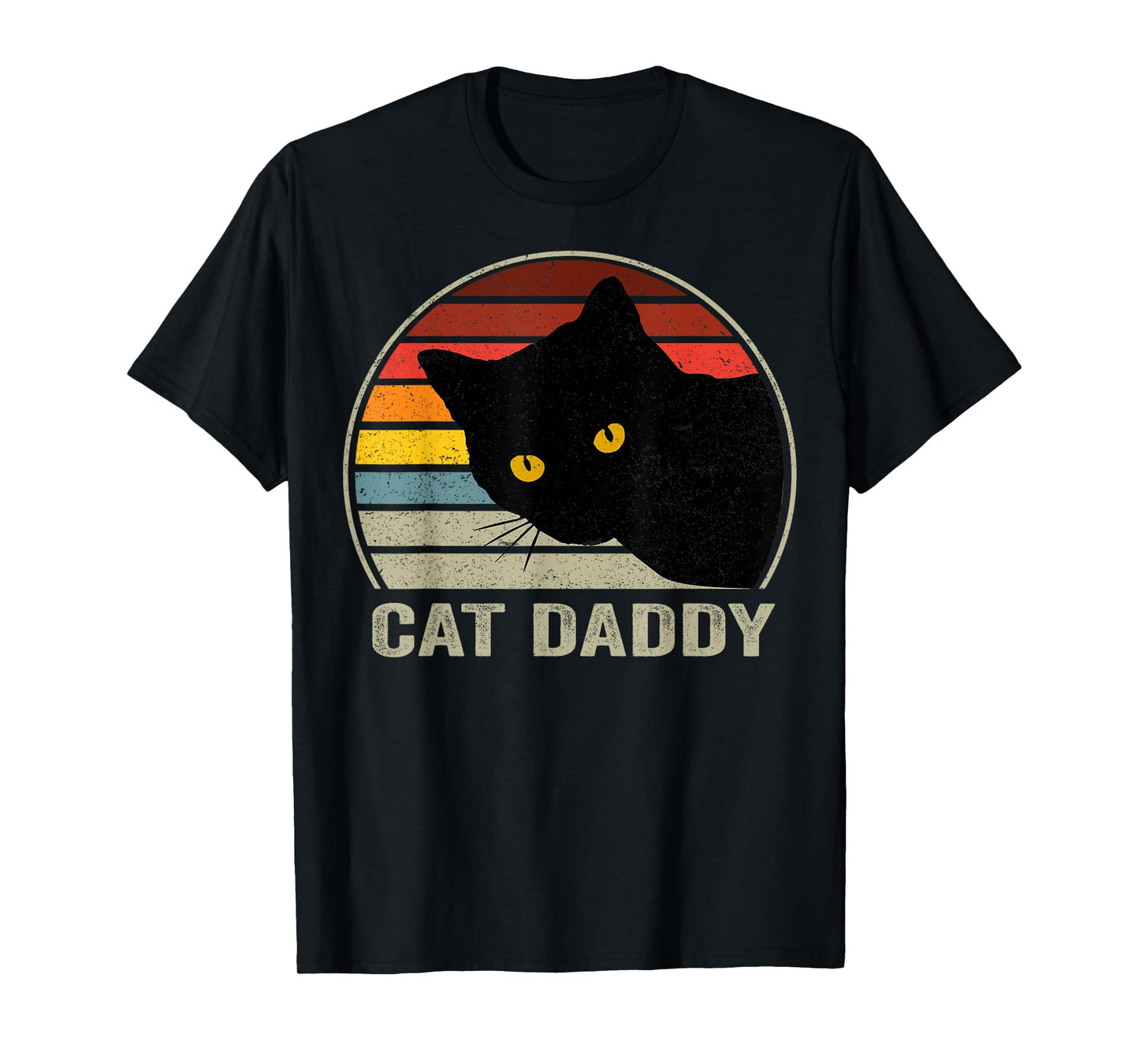 Cat Daddy Vintage Cat 80s Retro Style For Men, Cat Dad T-Shirt