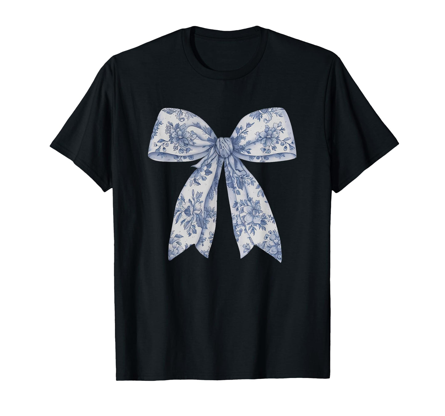 Bow Shirt | Blue Bow and Ribbon Graphic Cute for Girl Women T-Shirt