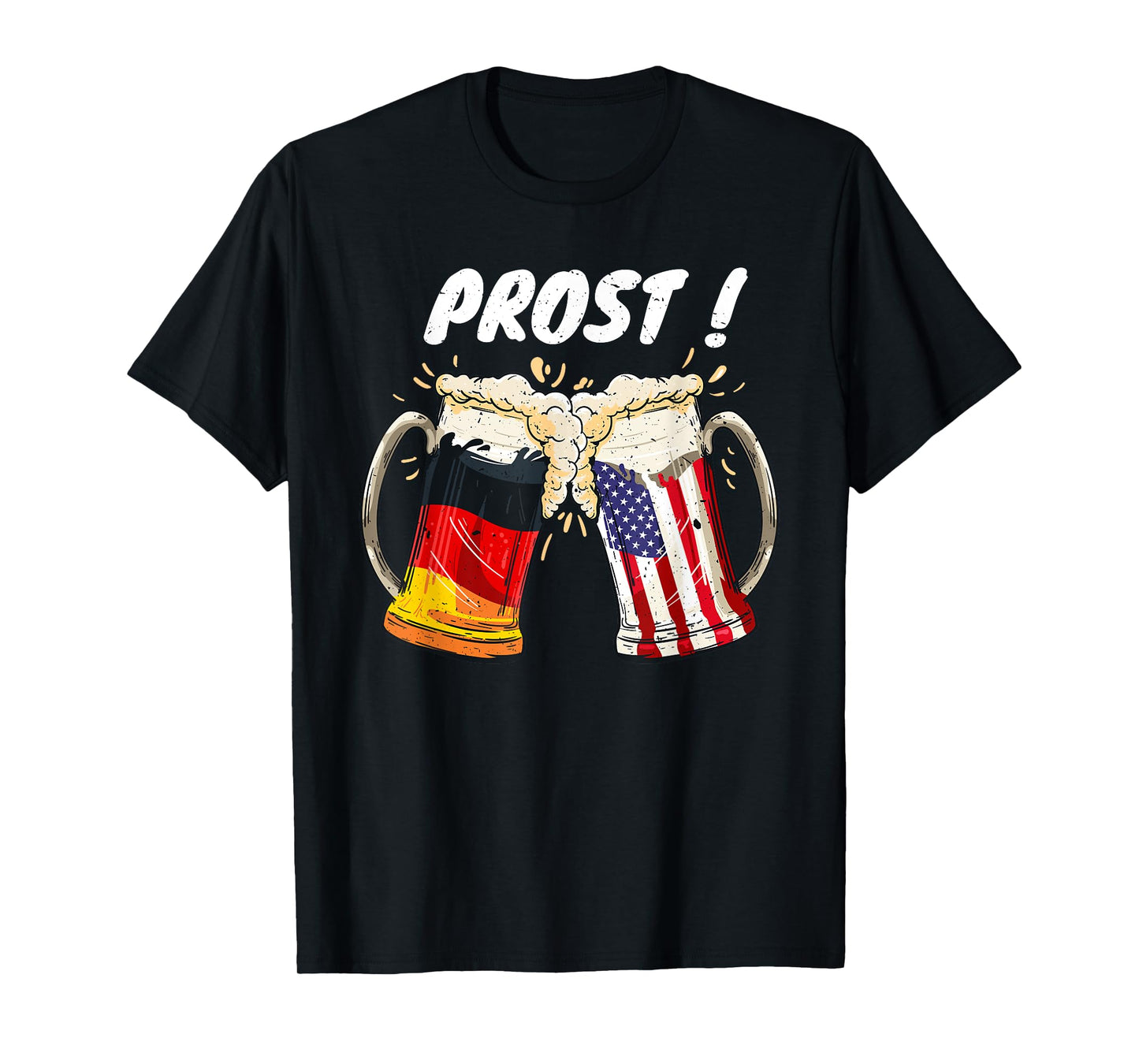 Prost Beer German American Flag Oktoberfest Mug For Men T-Shirt