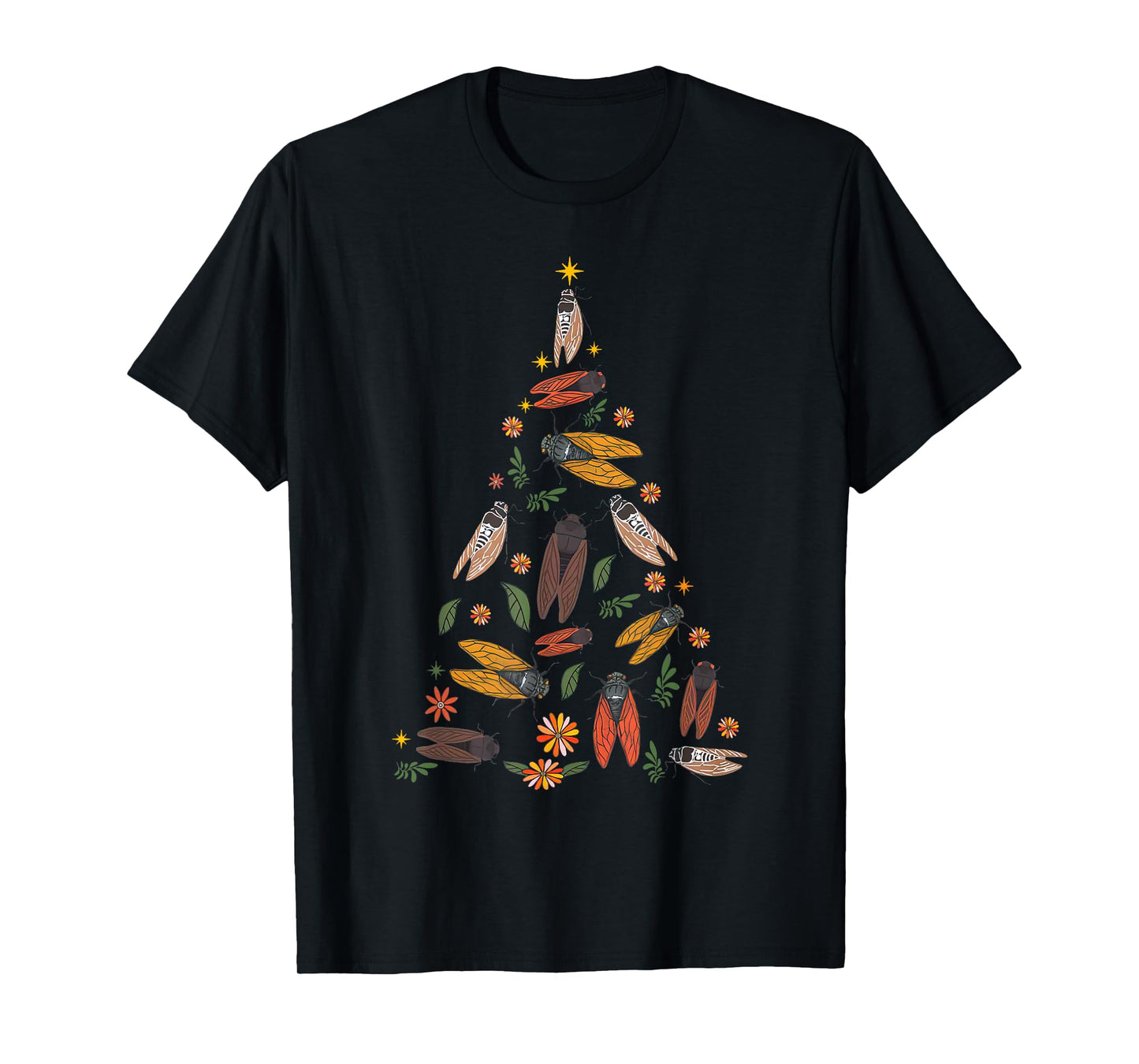 Cicada Christmas Tree Entomologist Bug Insect Nature Lover T-Shirt