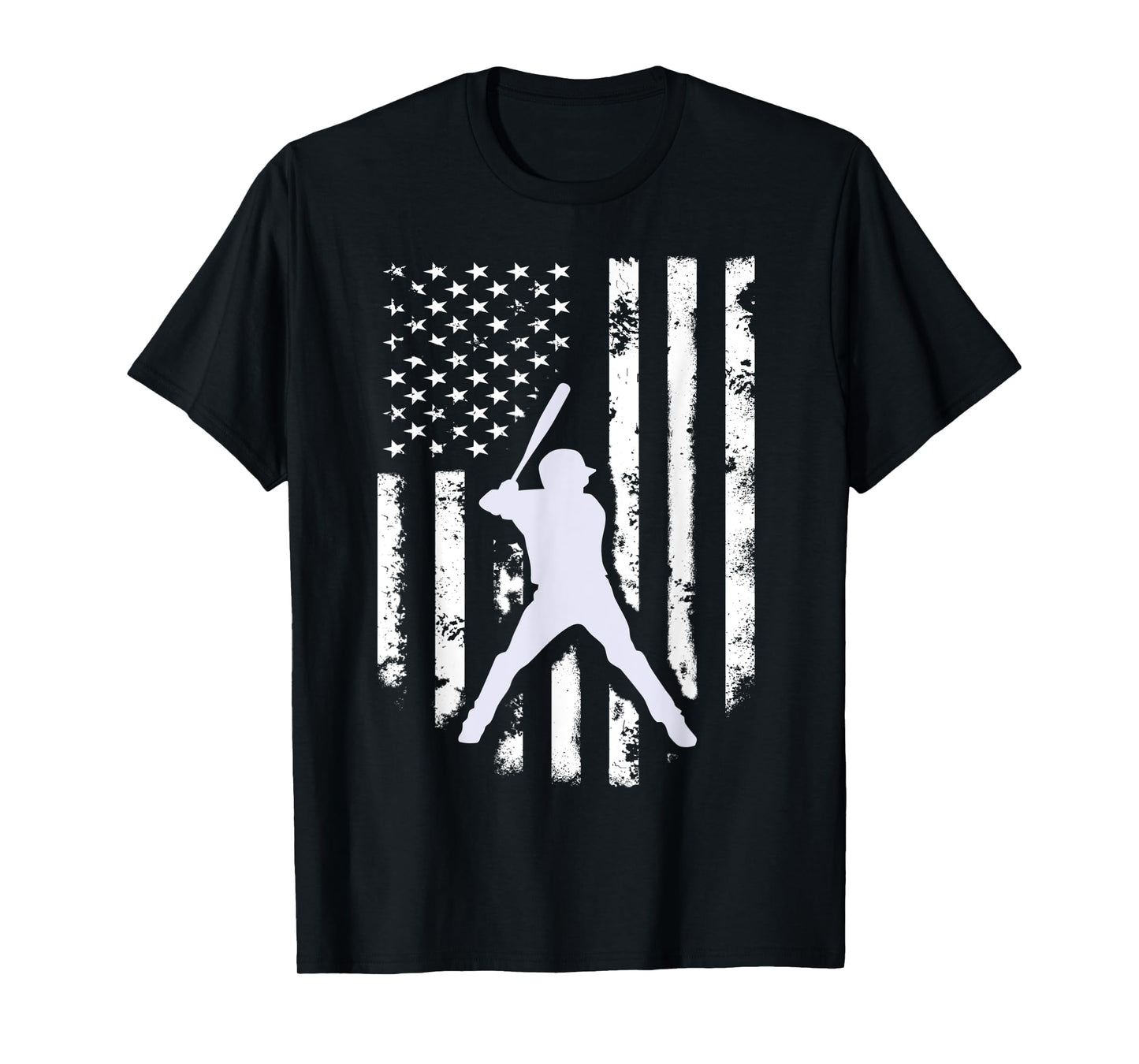 Distressed American Flag Baseball T-Shirt Cool Jersey Gift