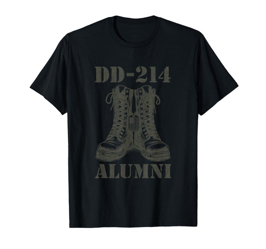 DD-214 Alumni Combat Boots Patriotic Soldier Proud Veteran T-Shirt