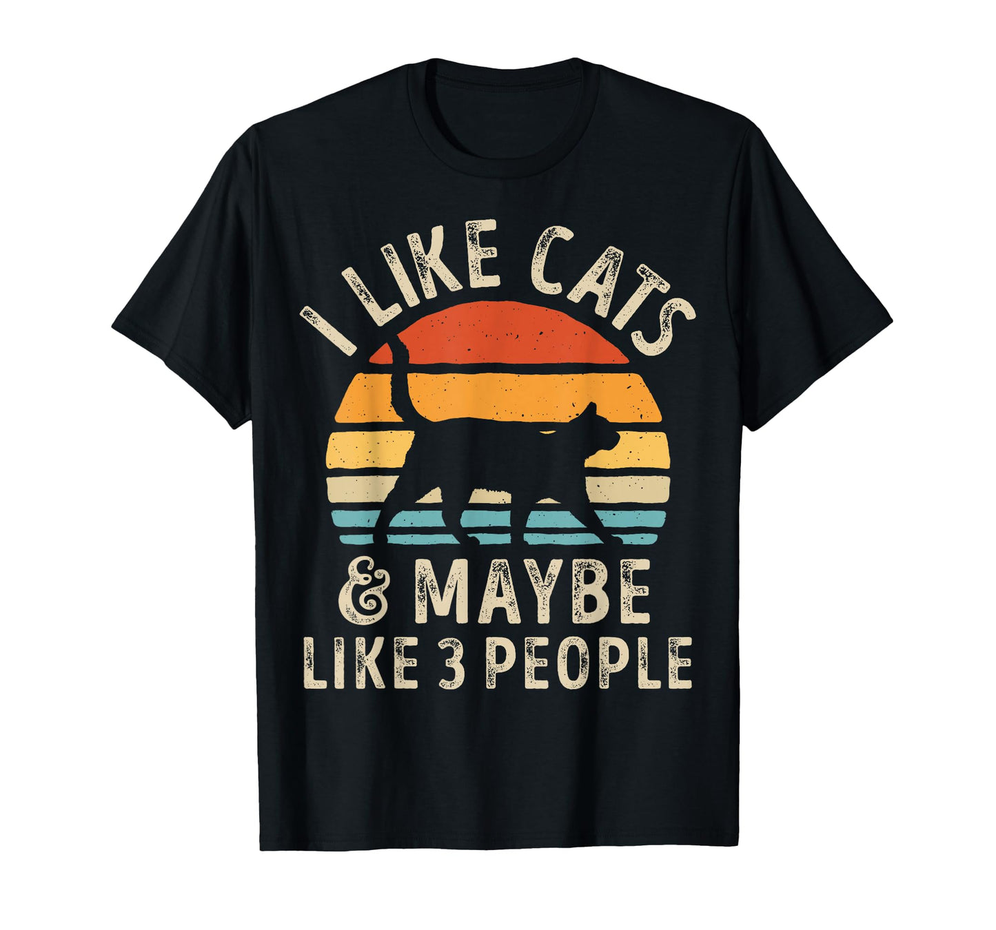 I Like Cats and Maybe Like 3 People Cat Retro Men T-Shirt