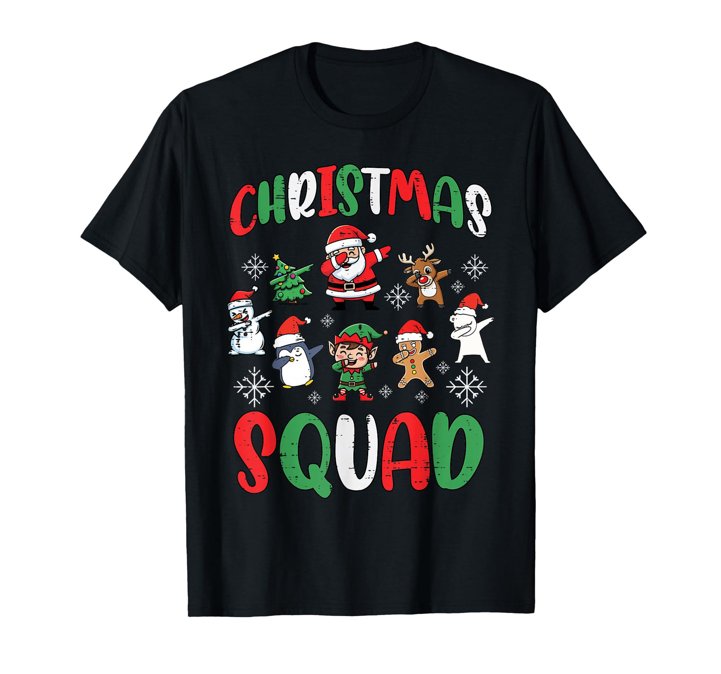 Dabbing Christmas Squad Xmas Crew Matching Kids Men Women T-Shirt