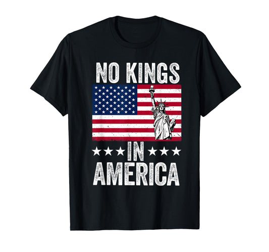 No Kings in America Flag Protest Save Democracy T-Shirt