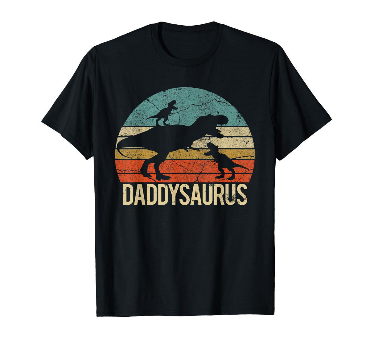 Daddy Dinosaur Daddysaurus 2 Two Kids for Dad T-Shirt