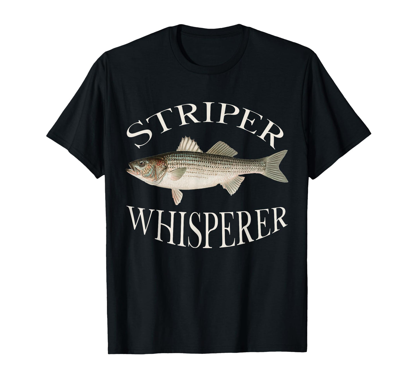 Striper Whisperer Striped Bass Fish Illustration Fishing T-Shirt