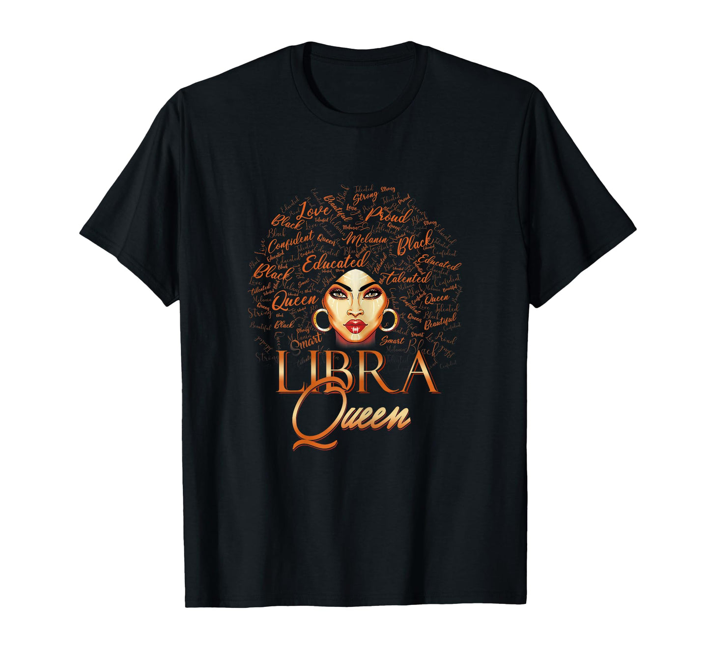 Libra Queen Born in September October Melanin Birthday T-Shirt