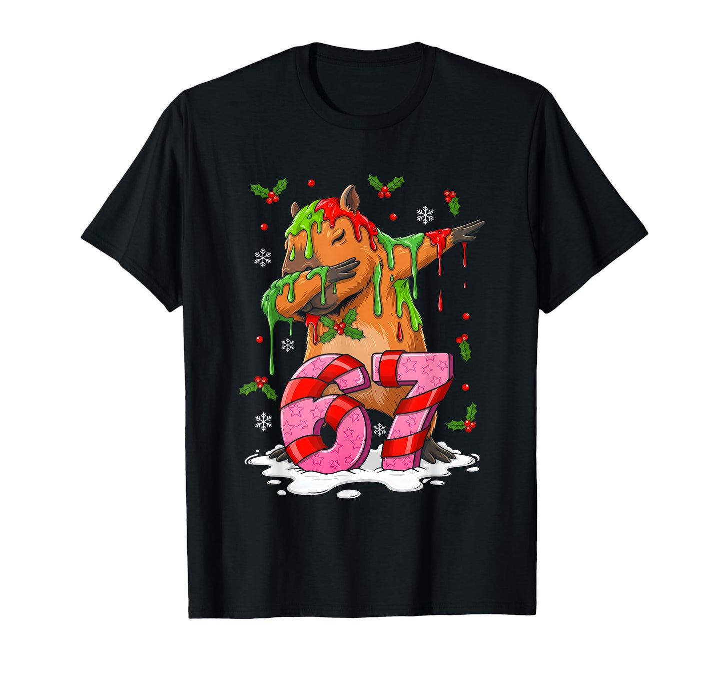 67 Christmas Funny 67 Brainrot Youth Kids Capybara 67 T-Shirt