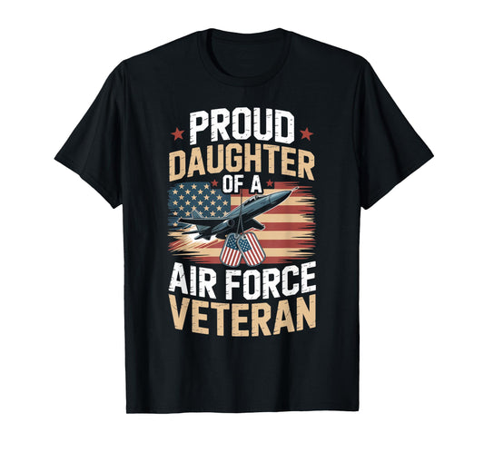 American Patriotic Fighter Pilot Daughter Air Force Veteran T-Shirt