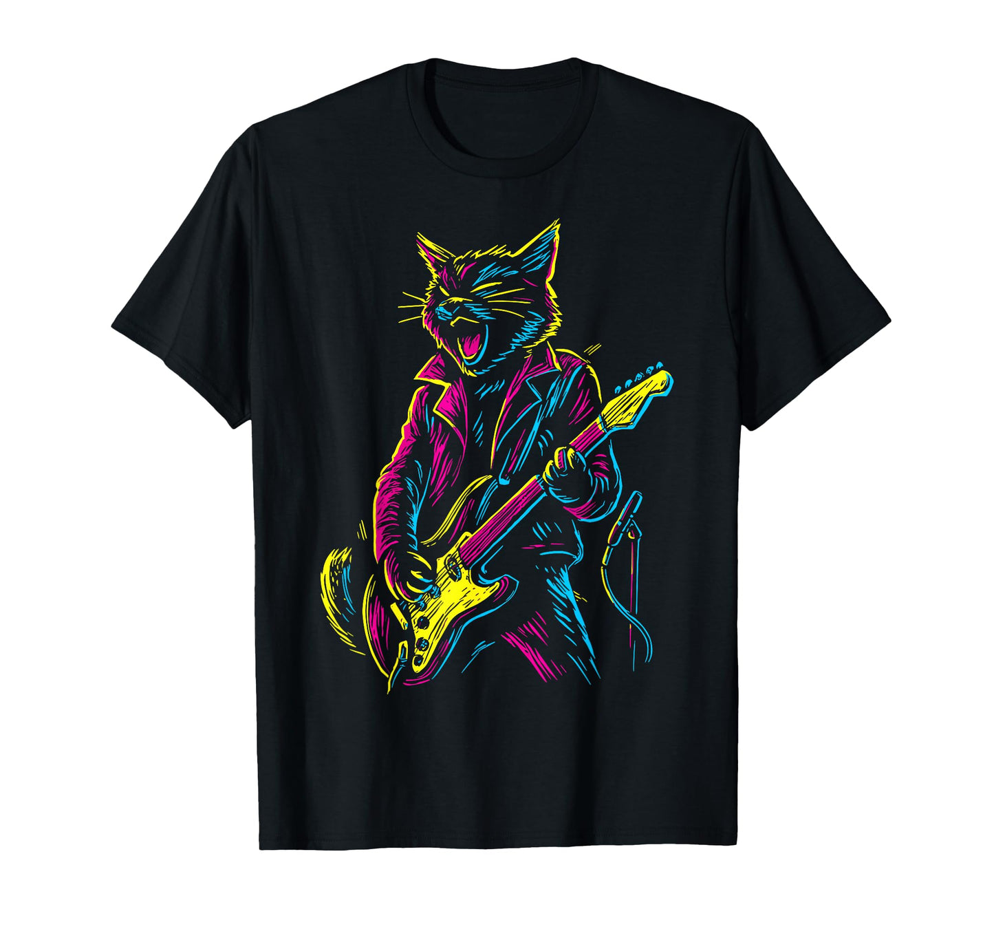 Rock and Roll Cat Guitarist T-Shirt