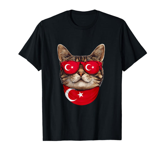 Turkish Flag American Bengal Cat Heritage Turkey T-Shirt