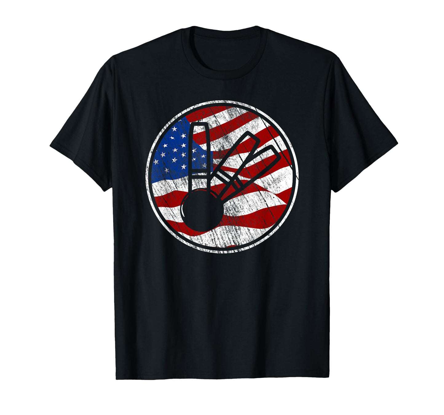 Candlepin Bowling American Flag - Vintage Candlepin Bowling T-Shirt