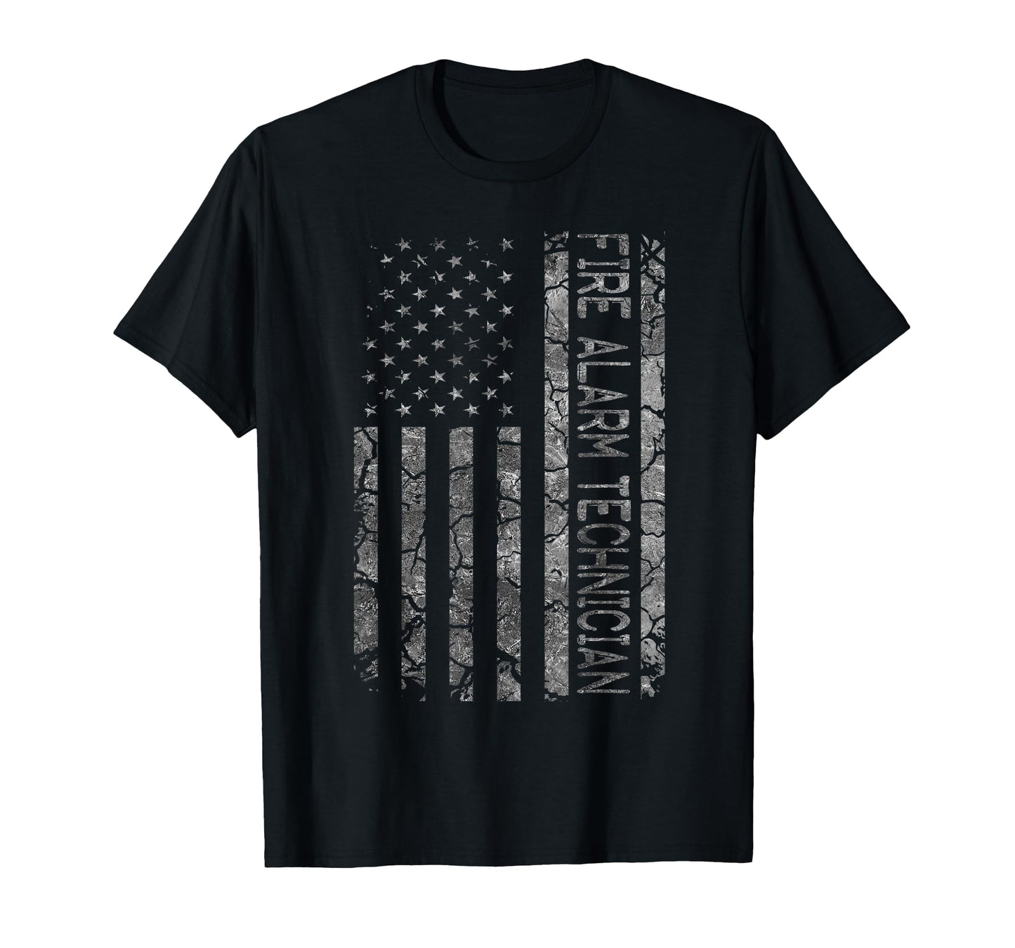 Funny Job Title Worker American Flag Fire Alarm Technician T-Shirt