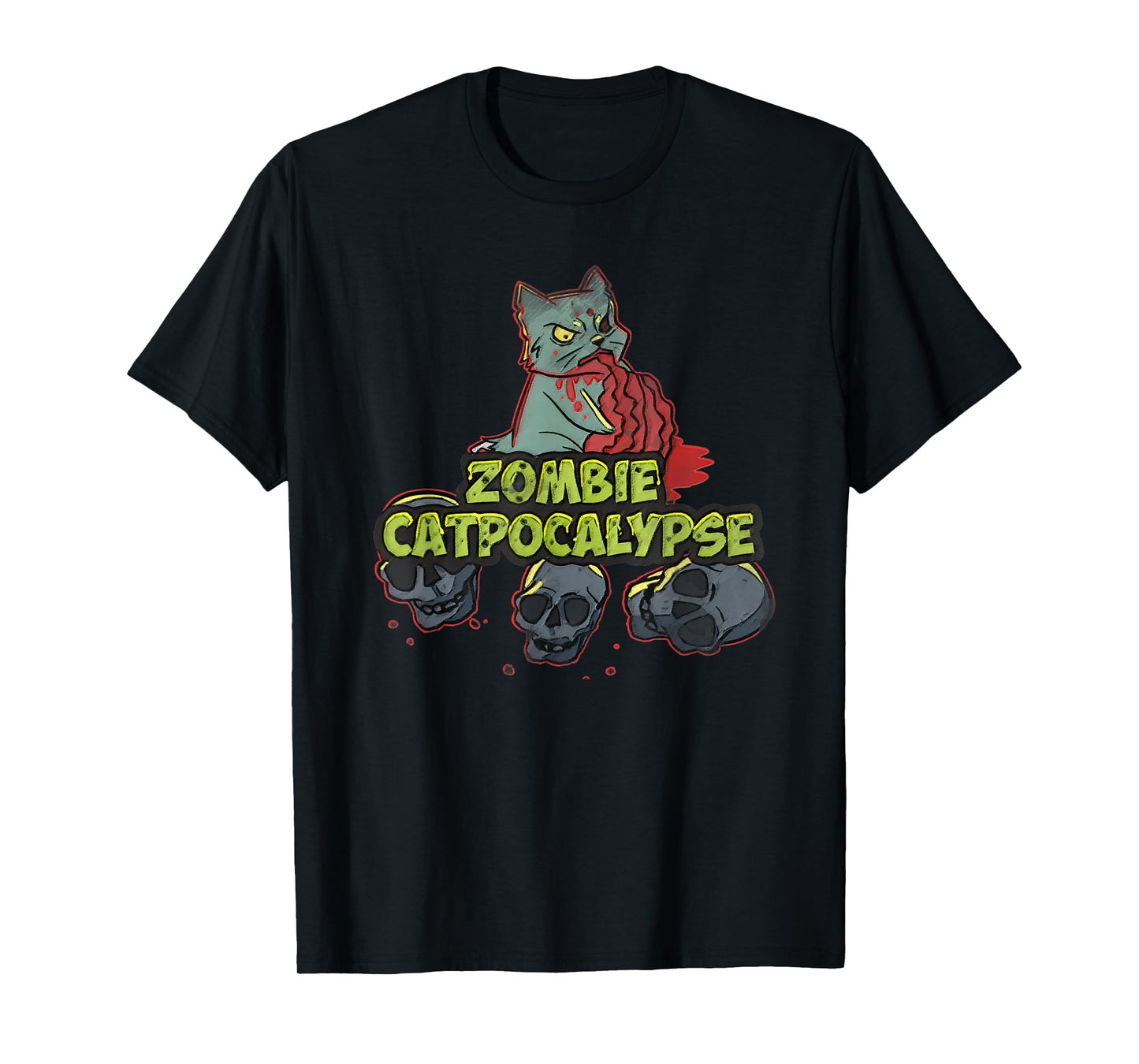 Halloween Zombie Cat Apocalypse Funny Kitty Lover Party T-Shirt for Men Women