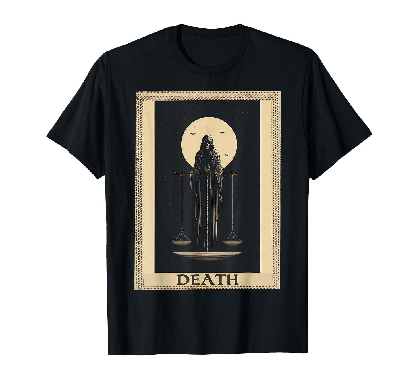 FoolsFate Unisex-Adults Death Zodiac T-Shirt, Black, Small, Short Sleeve, Regular Fit, Cotton 60% Polyester 40%
