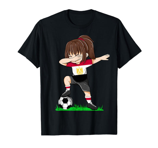 Soccer Egypt Jersey Shirt Egyptian Flag Football Girls Dab T-Shirt