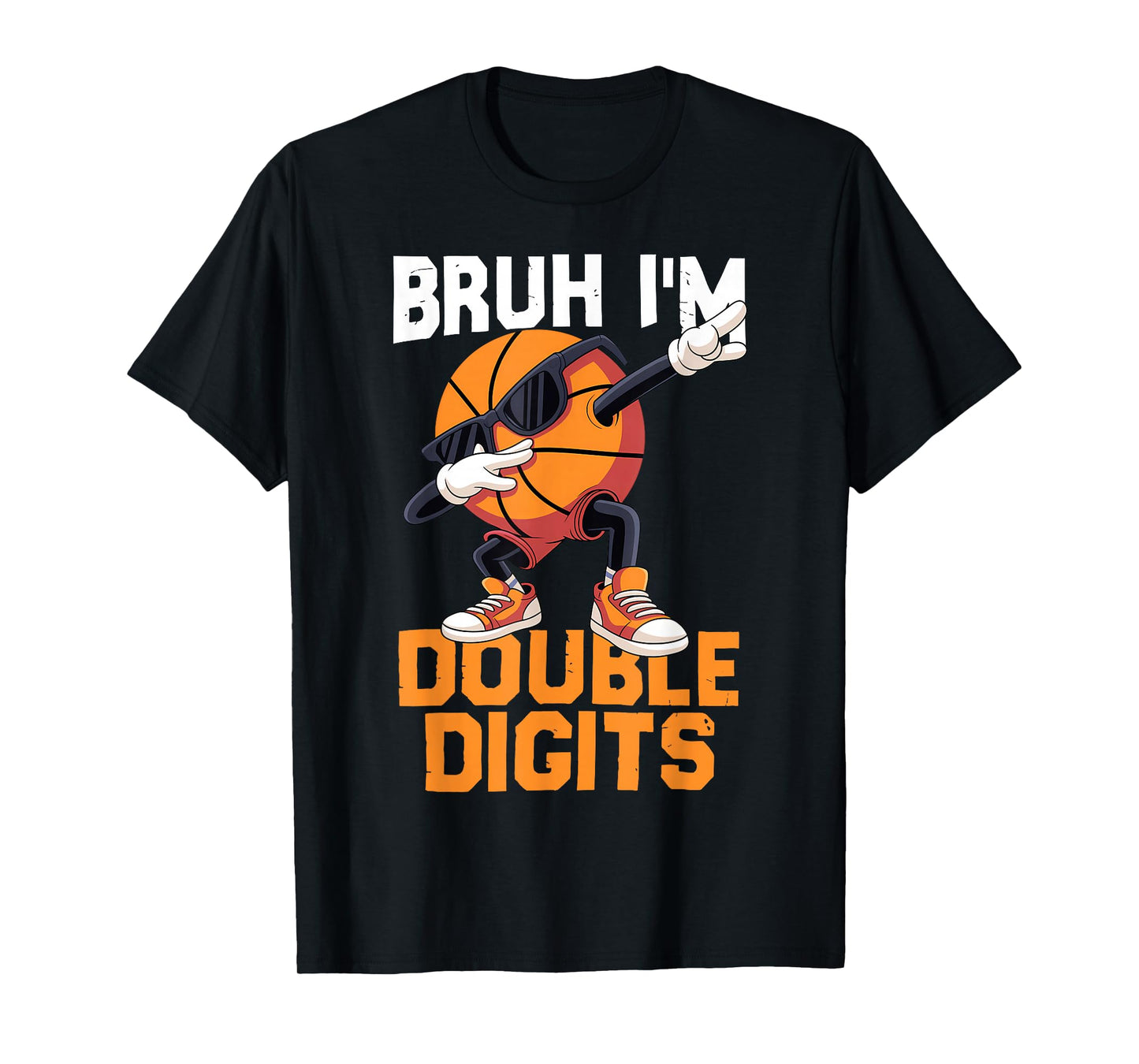 Bruh I'm Double Digits Dabbing Basketball 10th Birthday Boys T-Shirt