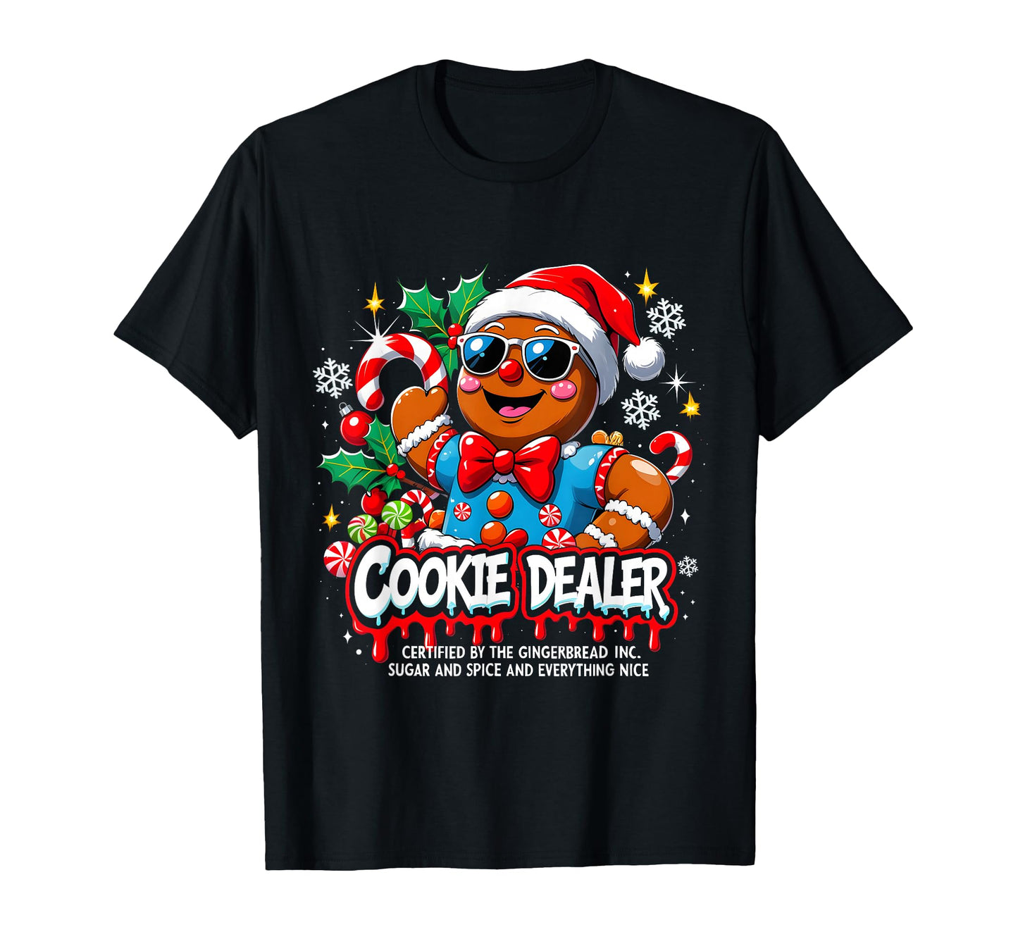 Cookie Dealer Funny Gingerbread Christmas Art T-Shirt