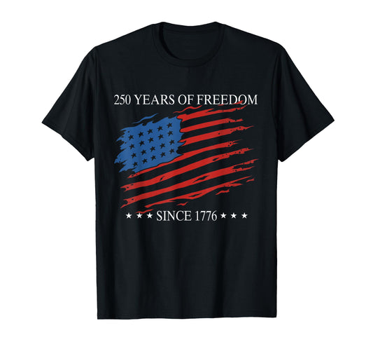 USA Flag 250 Years of Freedom 250th Birthday Party Gift T-Shirt