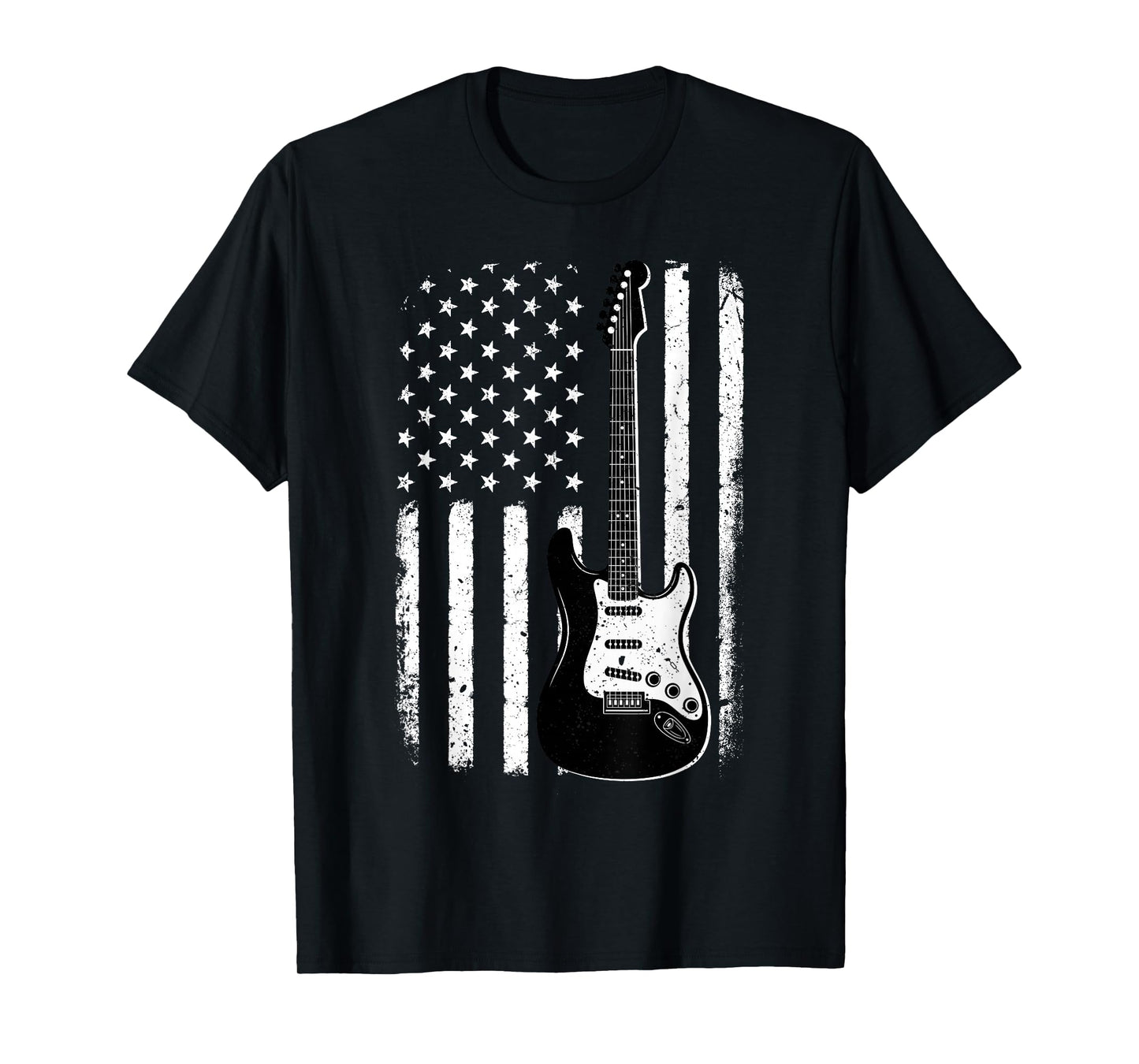 Guitar American Flag Guitarist USA Patriotic Electric Guitar T-Shirt