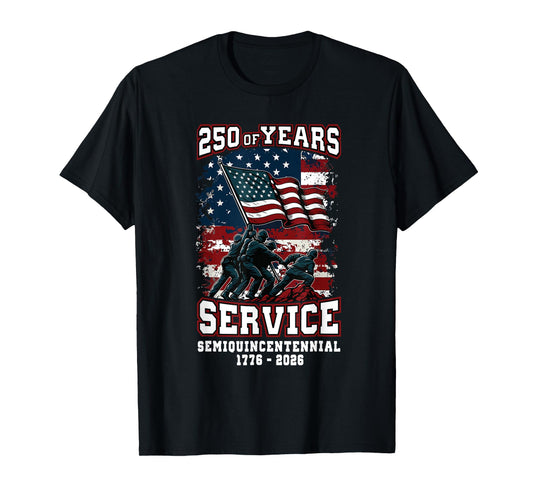 250th Anniversary Celebration 250 Years USA Service T-Shirt