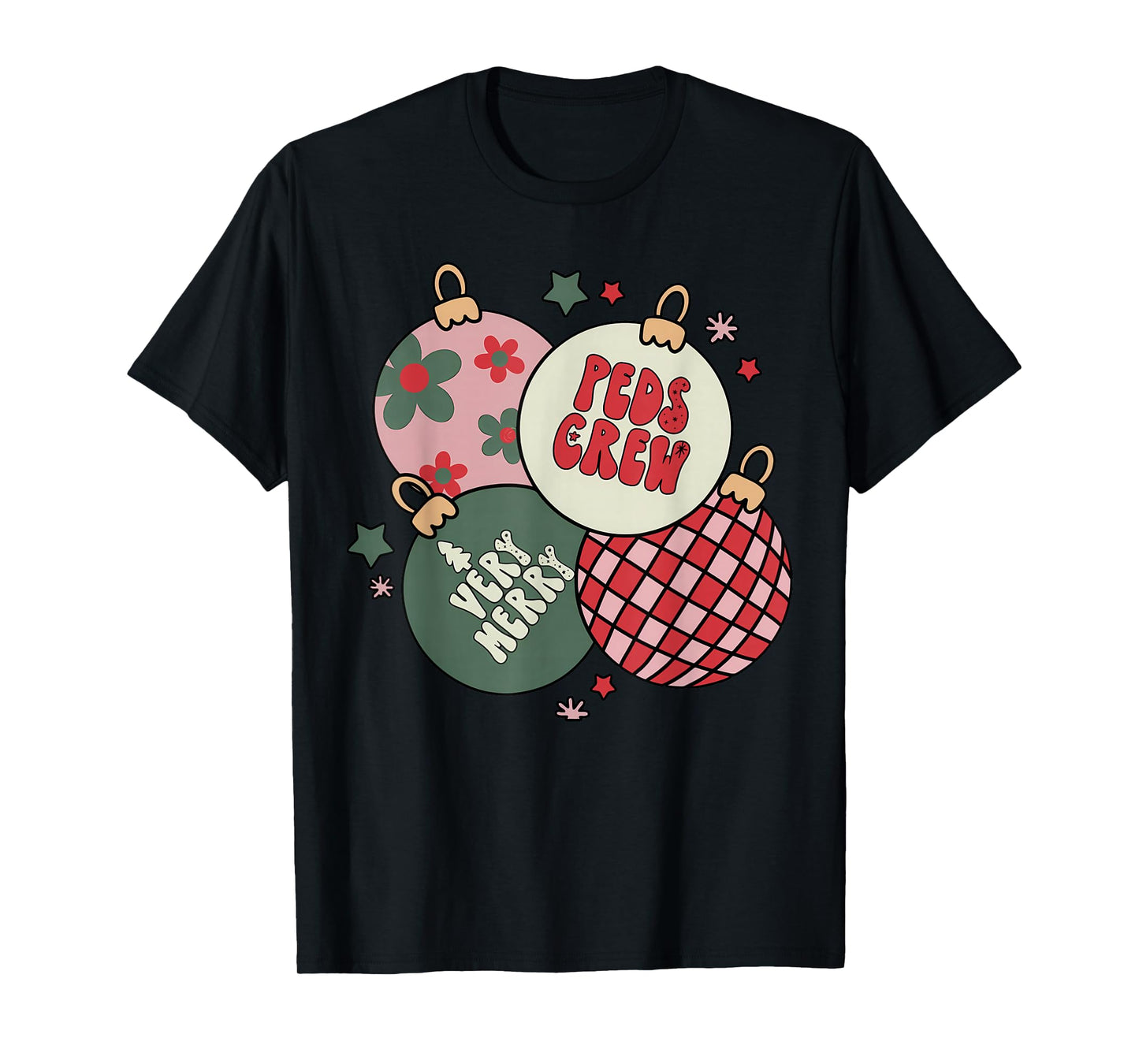 Christmas Ornament Peds Crew Pediatric Nurse Xmas Holiday T-Shirt