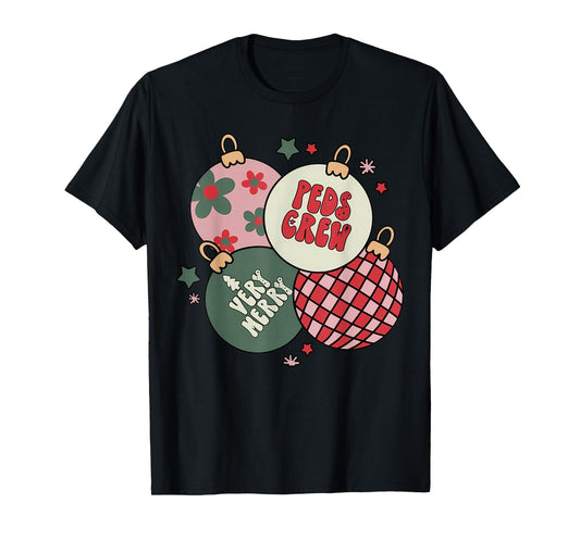 Christmas Ornament Peds Crew Pediatric Nurse Xmas Holiday T-Shirt