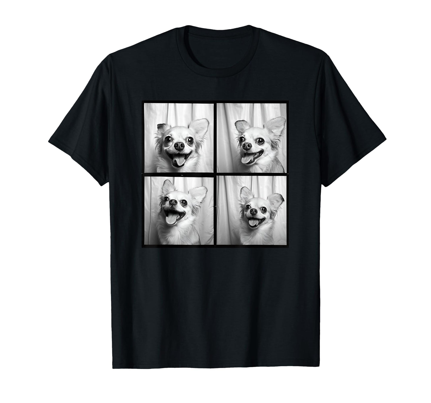 Smiling Chihuahua Face Funny Dog Photoshoot Chihuahua Mom T-Shirt for Men Women Kids