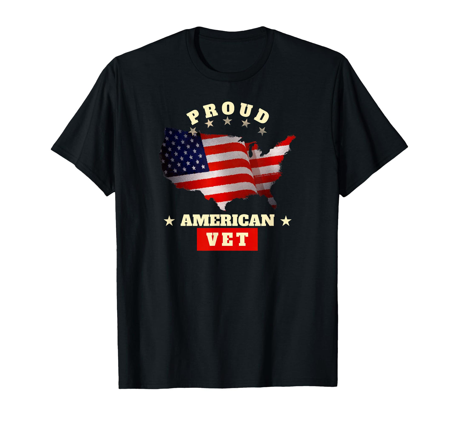 USA Flag Patriotic Proud American VET - Veterans T-Shirt